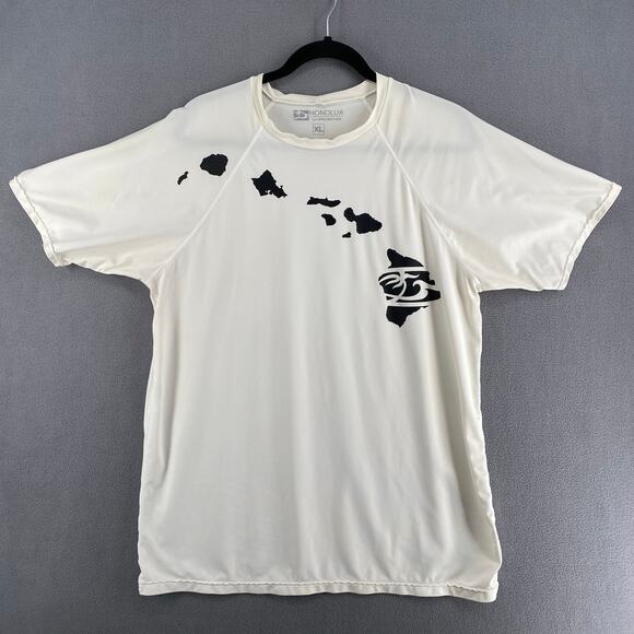 Honalua Surf Co Rash Guard Mens XL White UV Protection Graphic Hawaii Beach Swim - Picture 2 of 12